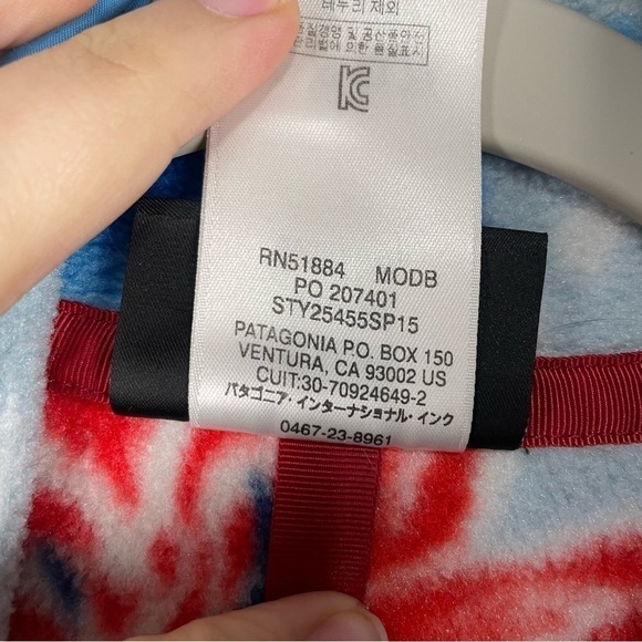 Patagonia Synchilla Blue Red Manoa Hawaiian Floral Snap-T Pullover Size Medium - Picture 7 of 8